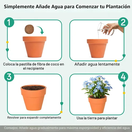 Miniatura 9 de ZeeDix 50 pellets de fibra de coco orgánica de 1.181 in para iniciadores de semillas, tierra de coco comprimida para plantar, suelo de jardín