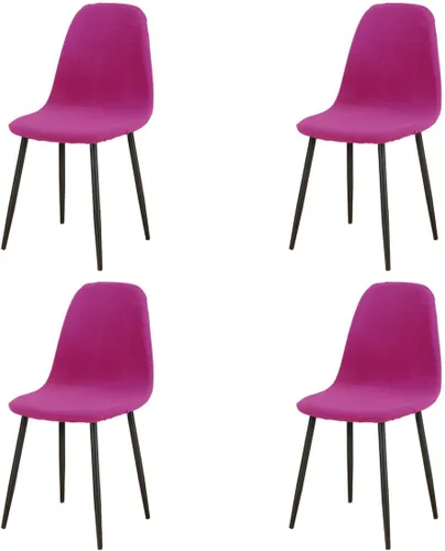 Miniatura 20 de Paquete de 4 fundas de elastano modernas de mediados de siglo, reutilizables, sin brazos, para sillas de comedor, para cocina, hogar, bar, hotel