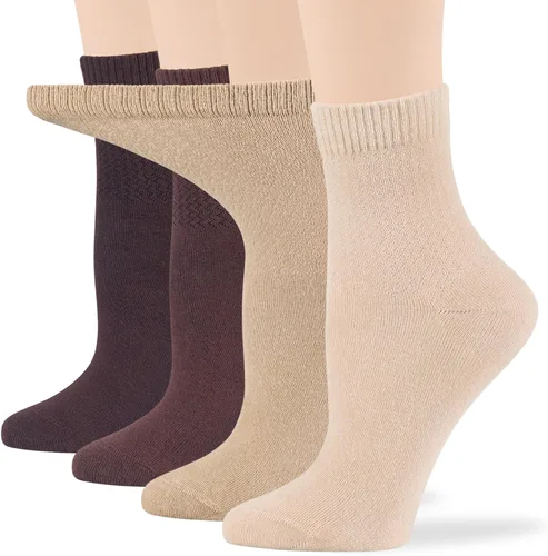 Miniatura 36 de 7BIGSTARS KINGDOM Women's Cotton Quarter Non-Binding Diabetic Fashion Socks-L-M-4 Pack-Multicolor