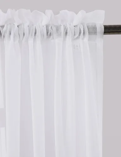 Miniatura 2 de Cortinas para ventana cortinas blancas traslúcidas de 90 pulgadas de largo, 2 paneles de cortinas de tul, paneles de ventana para cortinas de Blanco