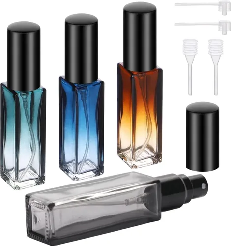 Miniatura 9 de YOCASII Botella de perfume de viaje de vidrio recargable, botellas de perfume de 0.3 fl oz, atomizador de botella de perfume de bolsillo, 4 botellas