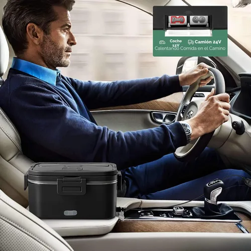 Miniatura 6 de Fiambrera eléctrica de 100 W para adultos, 1.8 L, portátil, calentada, 12 V/24 V/110 V, lonchera portátil de calentamiento rápido, calentador