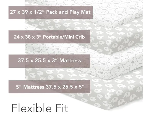 Miniatura 3 de Sábanas bajeras 100% de algodón orgánico para Graco Pack n Play, Babyletto, Pamo Babe, Hiccapop, Dream on Me, Evenflo, Baby Trend, Hygge Hush