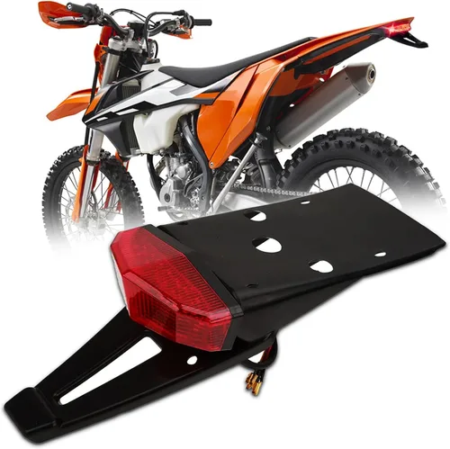Miniatura 8 de DREAMIZER Guardabarros trasero negro ahumado 12V LED luz trasera lámpara de freno para motocicleta todoterreno Motocross Dirt Bike