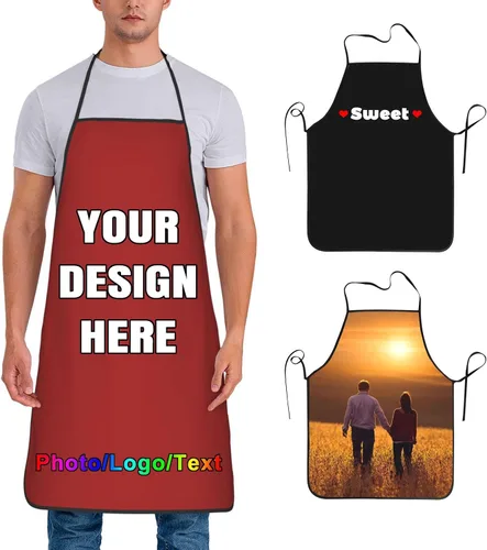 Miniatura 47 de Delantal de chef personalizado para hombres y mujeres, para cocinar, con nombre, logotipo, foto, regalos de cocina para familiares y amigos