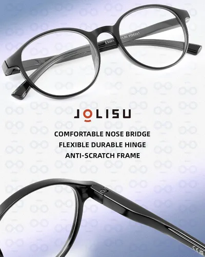Miniatura 3 de JOLISU - Paquete de 5 lentes de lectura para mujeres, lentes de computadora con bloqueo de luz azul, bisagra de resorte