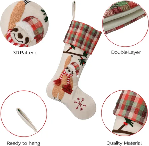 Miniatura 3 de 2025 Adornos de Calcetín de Gnomo de Navidad Personalizados, Calcetines de Barba de Santa de Felpa de Piel Sintética, Decoraciones del Hogar Regalos
