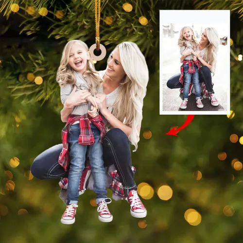 Miniatura 8 de Adorno personalizado para tu foto, adorno de mica con foto personalizada, adornos de Navidad para fotos, regalo de cumpleaños para Navidad familiar