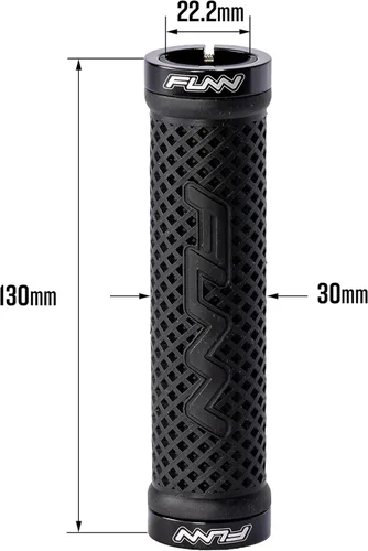 Miniatura 3 de Funn Combat II - Empuñaduras para manillar de bicicleta de montaña con doble bloqueo en la abrazadera, empuñaduras cómodas y duraderas con diámetro