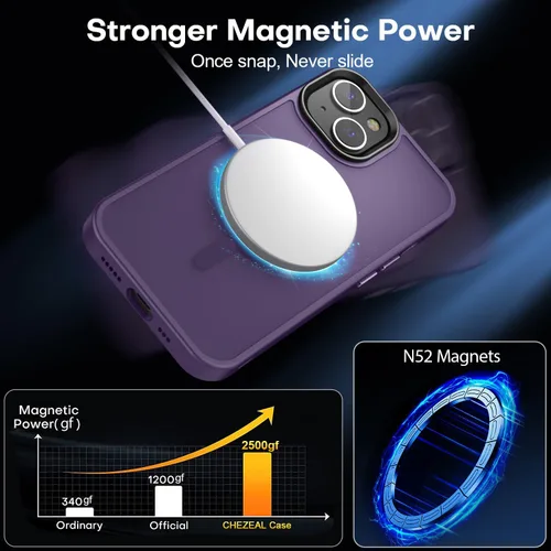 Miniatura 80 de Fuerte magnético para iPhone 11, compatible con Magsafe, [resistente a caídas de 13 pies] Funda trasera translúcida mate con sensación de piel