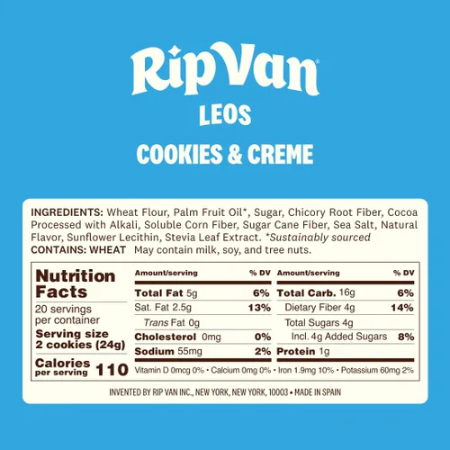Miniatura 7 de Rip Van LEOs - Galletas de sándwich de galletas y crema, aperitivo bajo en azúcar y bajo en carbohidratos, aperitivos para diabéticos y veganos, 32