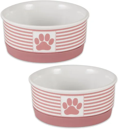 Miniatura 16 de DII Hueso seco Bol mascota de cerámica para comida & agua, con borde de silicona para antideslizante Pequeño, Mediano, Grande Perros y Gatos, L, Gris