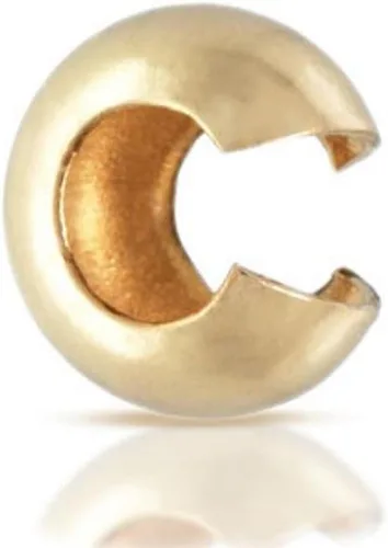 100 piezas Cubiertas de Nudo de Cuentas Engarzadas 5mm (0.2 pulgadas) Tapas de Extremo Chapadas en Oro Amarillo 18K Cobre Latón para Manualidades