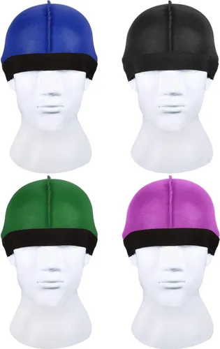 Miniatura 3 de 8 gorras de seda Durag con ondas elásticas para la cabeza, cola larga, correas anchas
