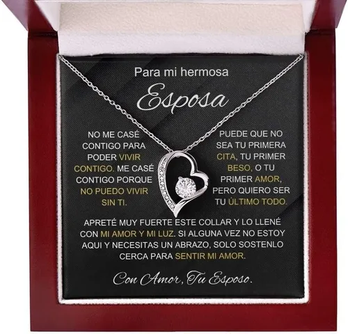 LEXPO Para Mi Hermosa Esposa - Collar Regalo Personalizado Para Esposa, Novia, Pareja, Amor, Aniversario, Cumpleaños, Celebración - FL229P