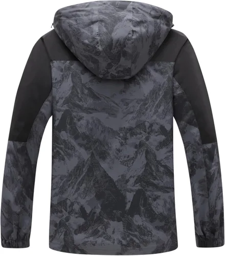 Miniatura 45 de GIISAM Chaqueta de lluvia para hombre, impermeable, ligera, para exteriores, rompevientos con capucha
