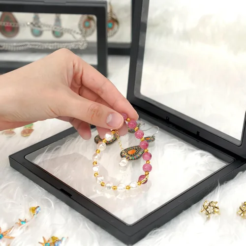 Miniatura 4 de EsLuker.ly Juego de 6 soportes de exhibición de marco flotante 3D, vitrina flotante transparente de polietileno, caja de almacenamiento de joyería