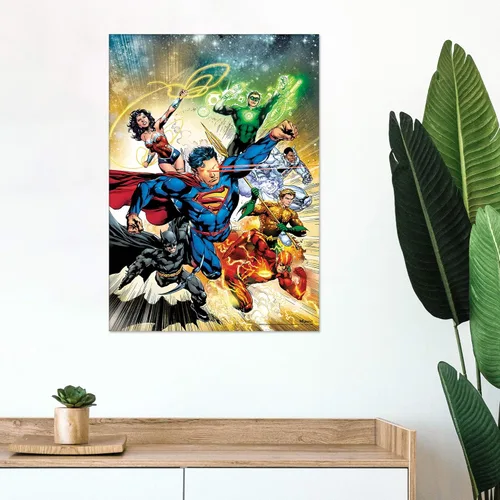 Miniatura 4 de MIGHTYPRINT DC Comics - Liga de la Justicia - Volumen #2 - Cosmos - Arte de portada variante de cómic - Arte de pared duradero de 17 x 24 pulgadas