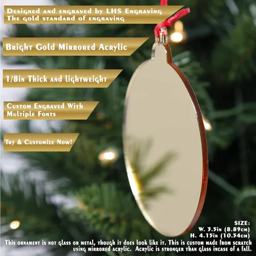 Miniatura 3 de Adorno de bombilla de Navidad grabado personalizado dorado Los mejores regalos de Navidad para recién casados, bebés primero, bodas, parejas