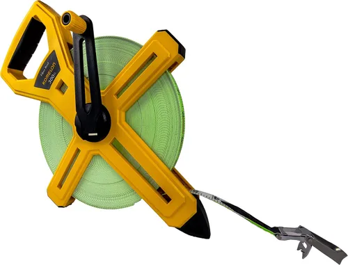 Miniatura 3 de Komelon 8811 - Cinta métrica de carrete abierto de retroceso rápido con hoja de fibra de vidrio recubierta de nylon doble, 100 pies por 1/2 pulgada