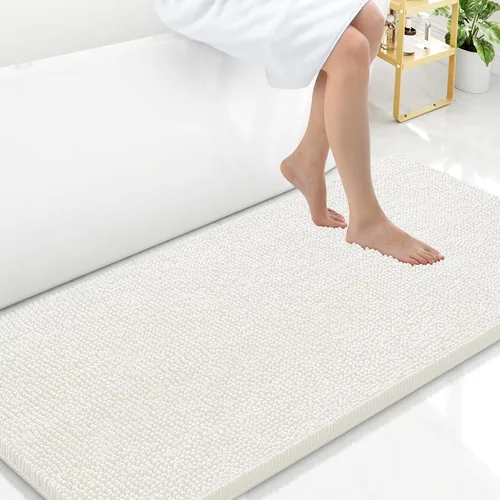 Miniatura 145 de Arotive Alfombras de baño de felpilla extrasuaves y absorbentes, de 24 x 16 pulgadas, lavables a máquina, parte trasera de goma antideslizante