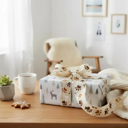 Miniatura 2 de Cinta de lona marfil con alambre de pata de perro de 1.5 pulgadas x 10 yardas para decoración del hogar de Navidad, decoración del árbol, lazo