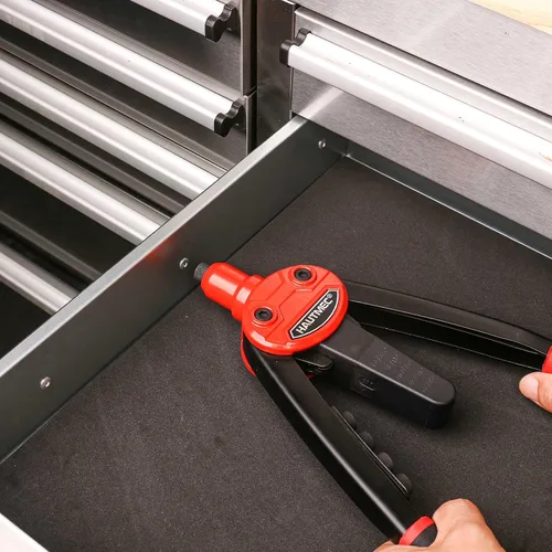 Miniatura 8 de HAUTMEC Remachadora con diseño automático de rebote que ahorra mano de obra, herramienta de remache de 13" con 5 boquillas intercambiables sin