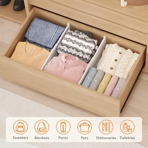 Miniatura 9 de Lifewit - Paquete de 4 separadores de cajones de 8 pulgadas de alto, 13.8 a 22.2 pulgadas, organizadores de cajones profundos ajustables
