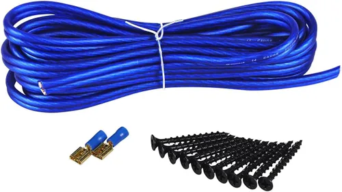 Miniatura 2 de Kit de instalación de caja de subcaja doble: cable de altavoz, tornillos, terminales de pala