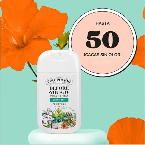 Miniatura 7 de Poo-Pourri Before-You-Go - Aerosol para inodoro de bolsillo, artículos esenciales de viaje, Beach Bum, 1 onza líquida, hasta 50 usos, desodorante