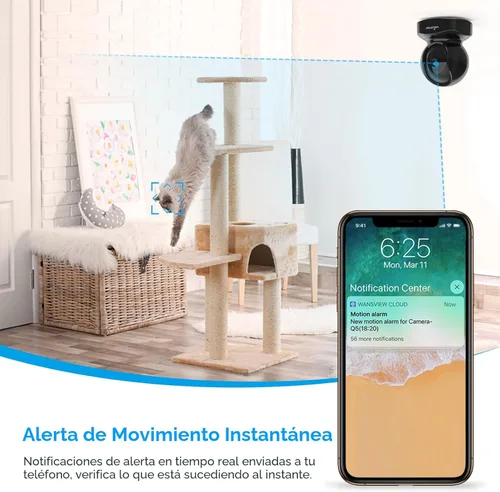 Miniatura 7 de Wansview Cámara de seguridad inalámbrica 1080P HD Wansview, WiFi Home cámara interior para bebé/ mascota/ niñera, detección de movimiento, 2 vías