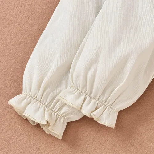 Miniatura 4 de Mameluco para bebé recién nacido, para otoño, invierno, color blanco, beige, bohemio, encaje, floral, ropa de manga larga