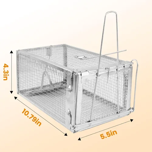 Miniatura 4 de Trampas humanas para ratas, captura y liberación en vivo para interiores y exteriores, jaula de roedores para ardillas, ratones, ratas pequeñas