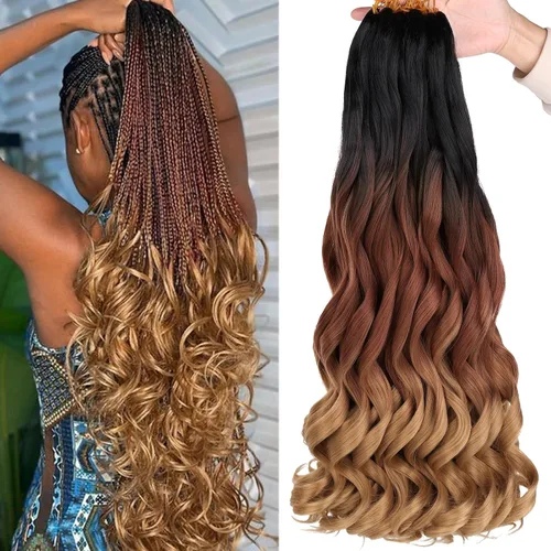 Miniatura 45 de Unionbeauty - Cabello rizado francés trenzado de 10 pulgadas, trenzas rizadas estilo Bob francés, cabello de ganchillo, 8 paquetes de trenzas