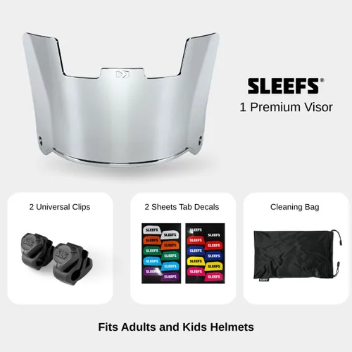Miniatura 3 de SLEEFS Visera de fútbol transparente para casco - Visera de fútbol profesional - Protector facial y ocular - Compatible con cascos juveniles