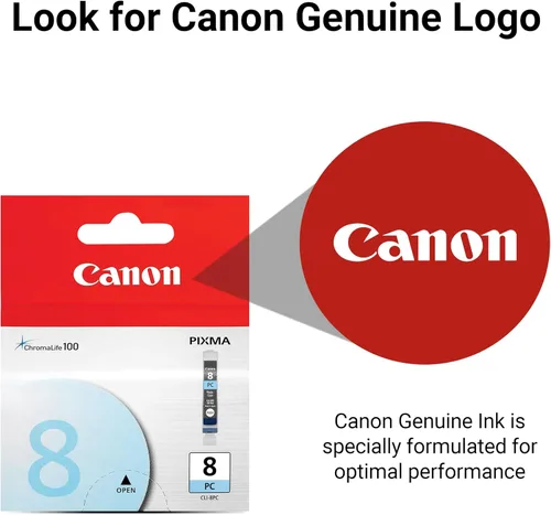 Miniatura 4 de Canon CLI-8 - Depósito de tinta cian fotográfica, compatible con impresoras Pro9000, Pro9000 Mark II, iP6700D, iP6600D, MP970, MP960 y MP950