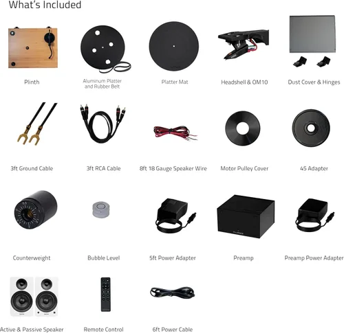 Miniatura 9 de Fluance Reference RT82 Tocadiscos de vinilo de alta fidelidad con preamplificador de fono PA10 y altavoces Ai61 de 6,5 pulgadas, cartucho Ortofon