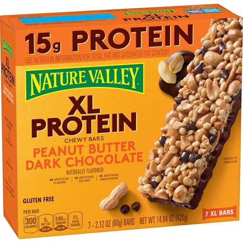 Miniatura 26 de Nature Valley Barras masticables de proteínas, mantequilla de maní, chocolate oscuro, 5 barras (paquete de 3)