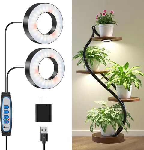 Miniatura 11 de Wiaxulay Luces de cultivo para plantas de interior, 48 luces LED de espectro completo, lámpara de cultivo debajo del gabinete con temporizador