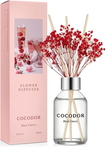 Miniatura 8 de COCODOR Juego de Difusor de Varillas de Junco con Flores / 6.7 oz / Eucalipto Limón / Difusor de Aroma con Varillas Fragancia para el Hogar Difusor