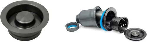 Miniatura 6 de STARSTAR Tapón de brida para fregadero de cocina, brida de eliminación de basura para ajuste orificio de drenaje estándar de fregadero de 3-1/2 Negro