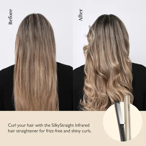 Miniatura 8 de Silk'n SilkyStraight - Plancha de pelo 2 en 1, plancha plana profesional de titanio de 1 pulgada con tecnología infrarroja e iónica, placas