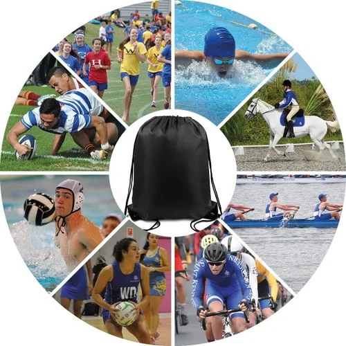 Miniatura 6 de BeeGreen Bolsa con cordón a granel para fiestas de cumpleaños, deportes, poliéster con cincha, para bricolaje, multiusos, para manualidades