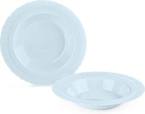 Miniatura 17 de Paquete de 240 platos, platos desechables de plástico extra pesados para fiesta de boda vintage (plato llano de 11 pulgadas, blanco castillo)