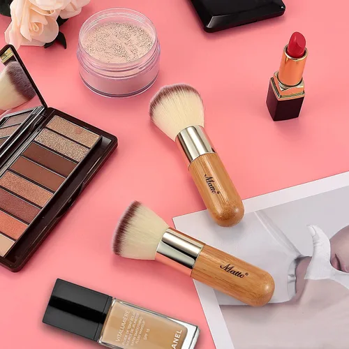 Miniatura 6 de Matto Bamboo Set de pinceles de maquillaje Kabuki, 2 Piezas, pincel de maquillaje para base y polvo para BB Cream mineral