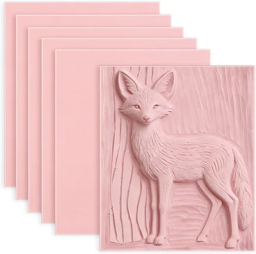 Miniatura 8 de Paquete de 6 bloques de goma tallados de goma rosa pálido de 4 x 6 pulgadas para sellos de goma suave para manualidades y proyectos de manualidades