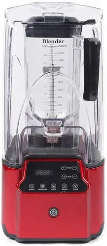 Miniatura 10 de Licuadora insonorizada, 110 V, 2200 W, 1.5 L, licuadora comercial de jugo de frutas con carcasa de sonido silencioso para puré, trituración