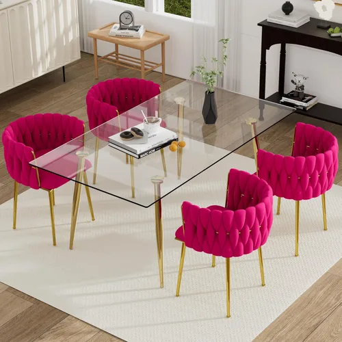 Miniatura 46 de Juego de mesa de comedor de cristal plateado para 2, juego de mesa cuadrada de lujo moderno de 36 pulgadas, juego de mesa de cocina minimalista de 3