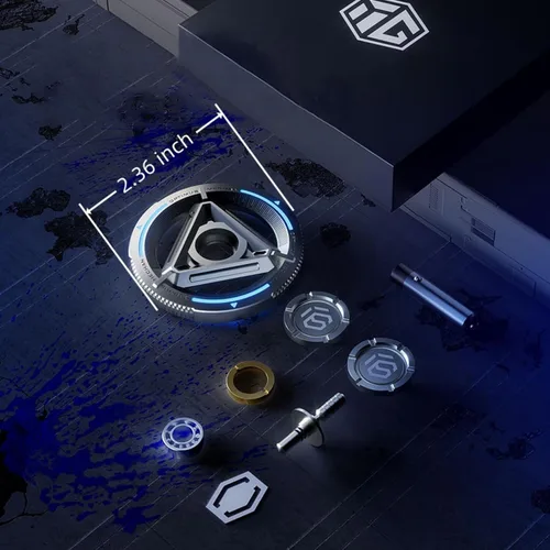 Miniatura 5 de Spinner de metal para niños y adultos, alta velocidad y silencio con luz brillante, spinner de dedos genial, anti-ansiedad y liberación de estrés