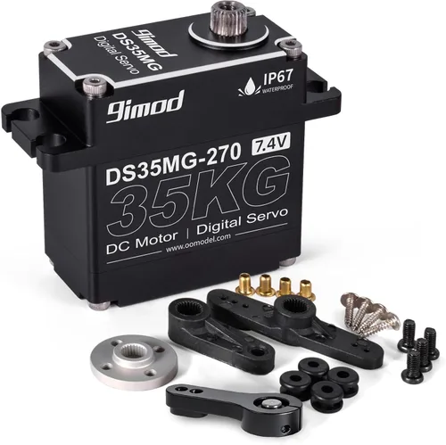 Miniatura 9 de Servo motor de dirección RC de alto par a prueba de agua de 77.2 lbs, potente y rápido engranaje de metal completo digital de alta velocidad servo